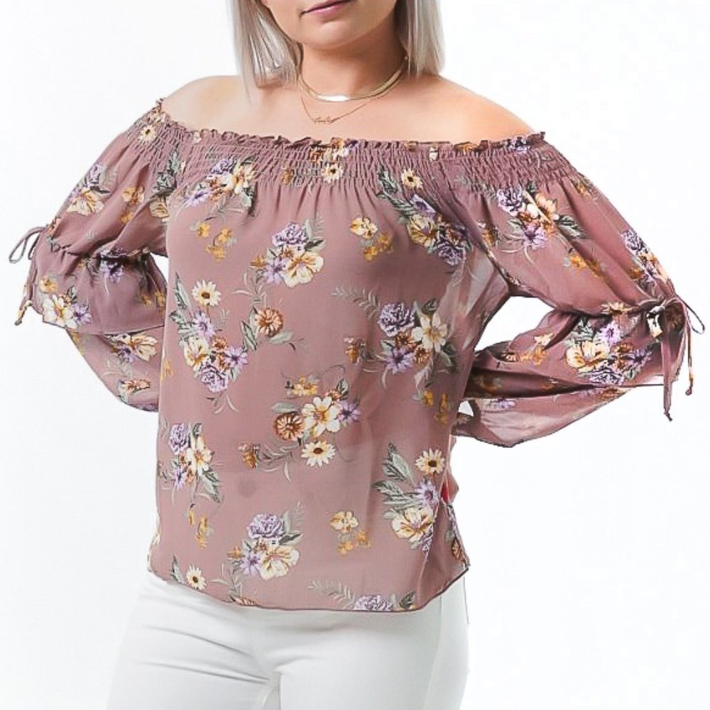 Off The Shoulder Flower Top